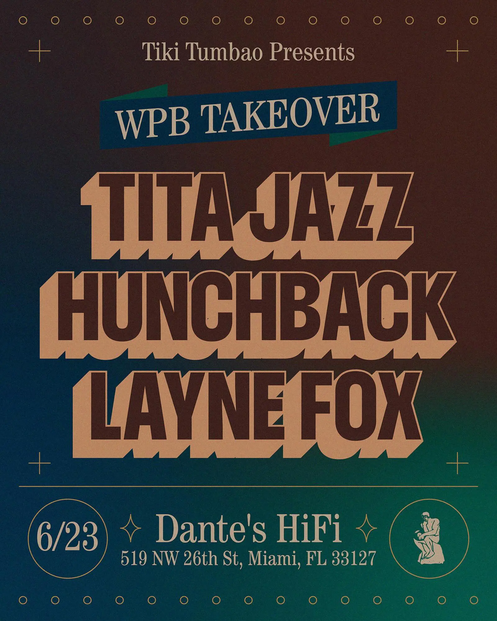 Tonight and this week at Dante’s HiFi Miami