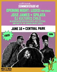 SummerStage Opening Night: Ledisi for Dinah / José James / Spilata / DJ Kultured Child