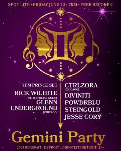 GEMINI PARTY ft. Rick Wilhite, Glenn Underground, CTRLZORA, Diviniti