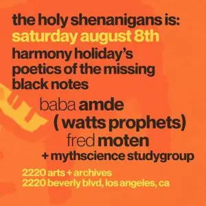 Windgrease Festival: Harmony Holiday’s Poetics of the Missing Black Notes