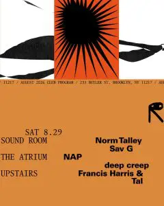 Norm Talley, Sav G / NAP, deep creep / Francis Harris & Tal