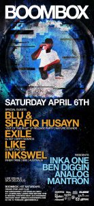 BOOMBOX with special guests BLU + SHAFIQ HUSAYN + EXILE + LIKE + INKSWEL