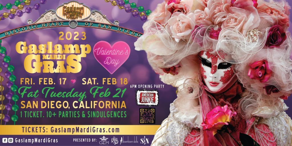 Mardi Gras Gaslamp San Diego Promo Code at on Fri, Feb 17th, 2023 600 pm