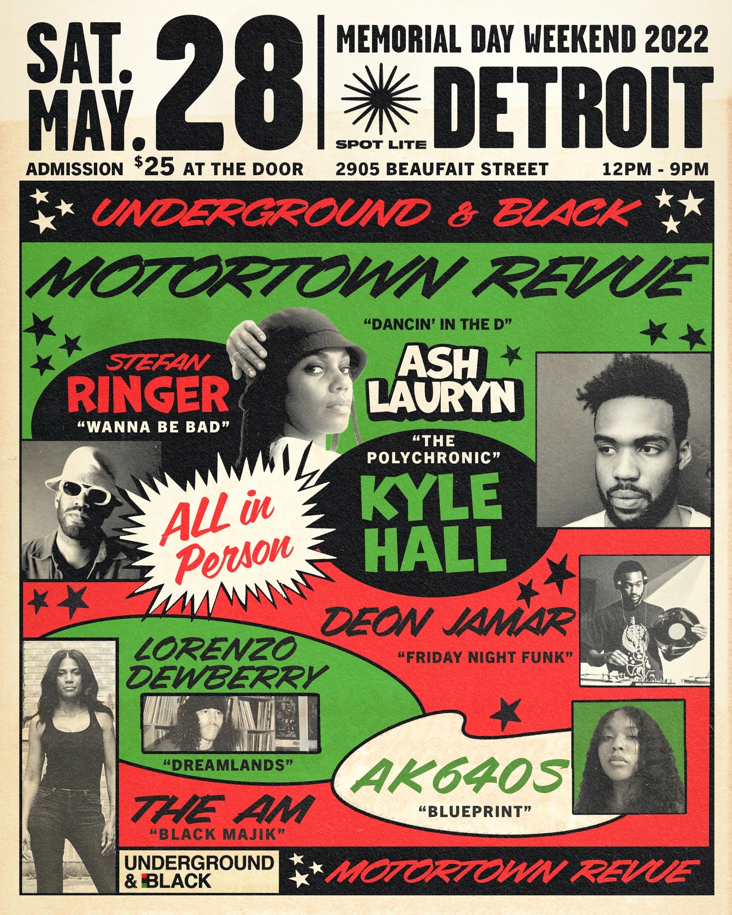 Underground & Black Detroit 2022 Motortown Revue at Spot Lite on Sat