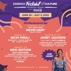 Essence Festival of Culture – June 30 – July 3, 2022
