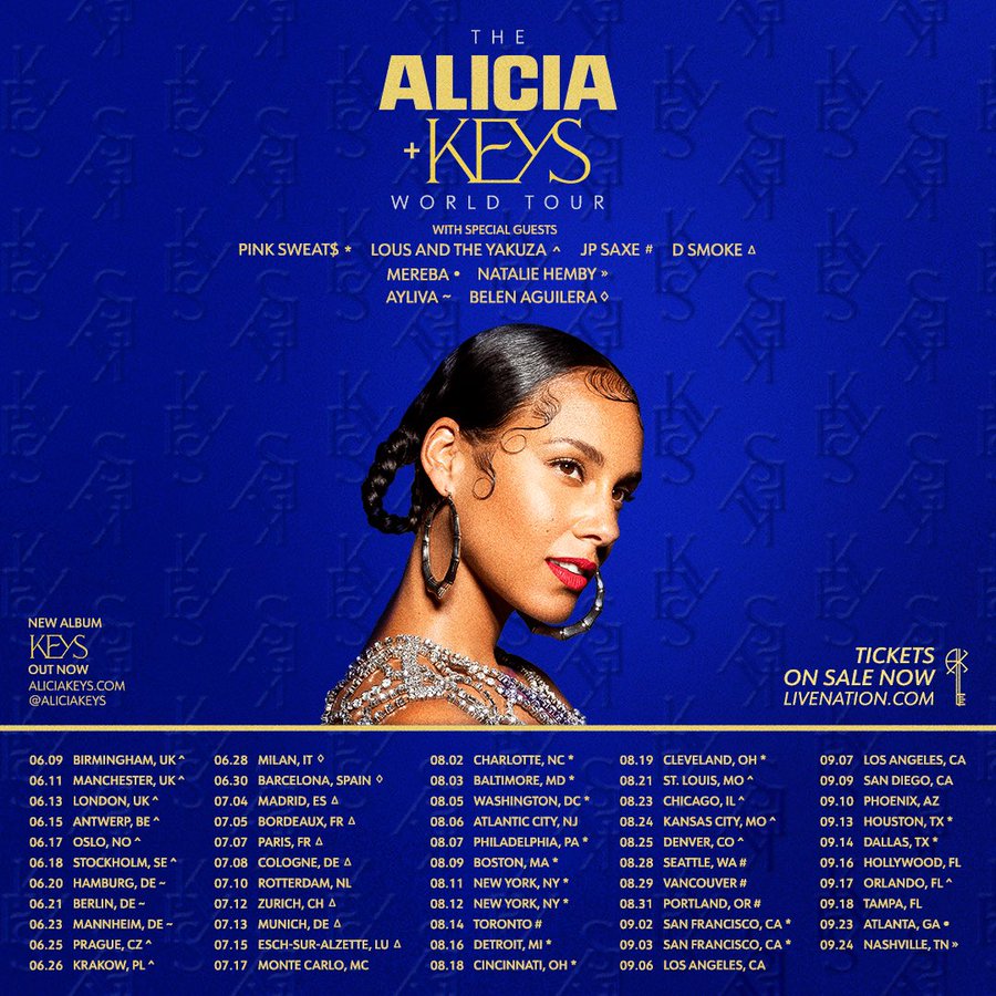 alicia keys world tour song list 2022