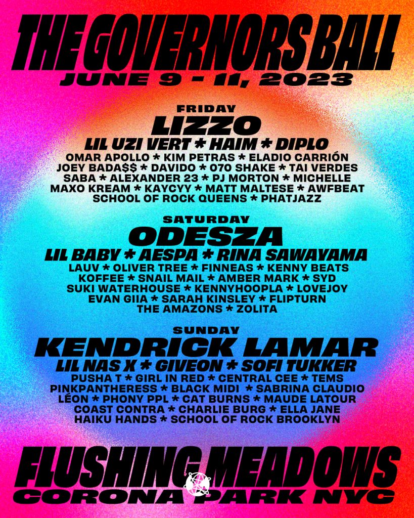 Governors Ball Music Festival 2023 June 11 with Kendrick Lamar, Lil Nas