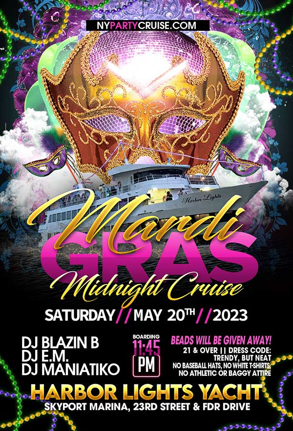 Mardi Gras Midnight Cruise at Harbor Lights Yacht on Sat, May 20th