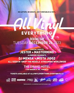 All Vinyl Everything – Boxing Day Edition with guests Jester & Mastermind