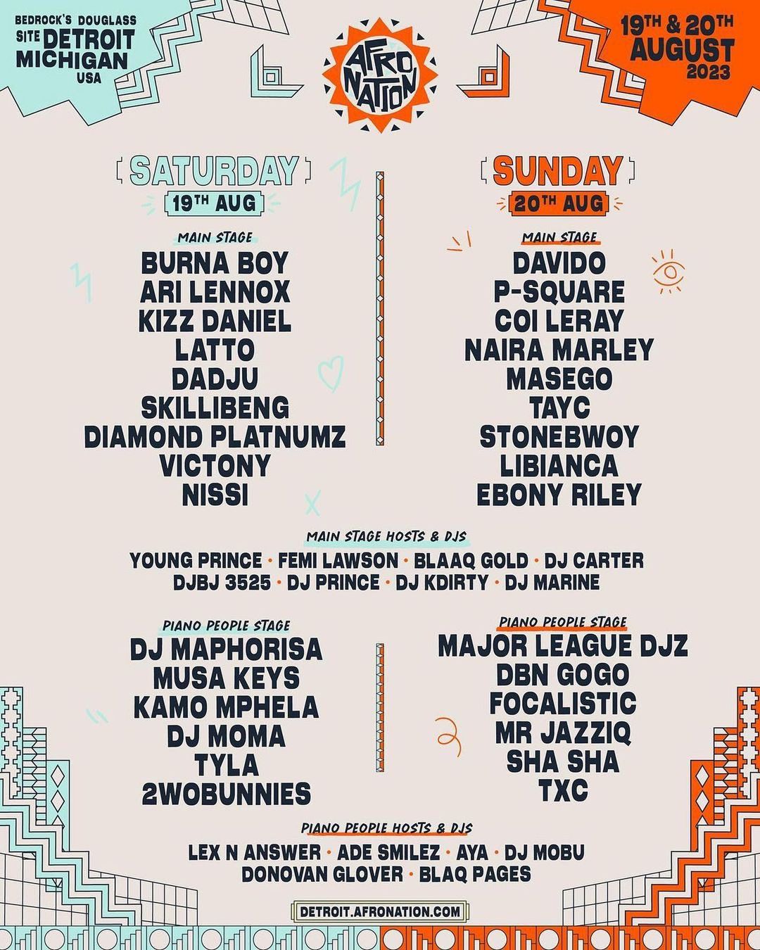Afro Nation Detroit 2023 August 20 at Bedrock on Sun, Aug 20th, 2023
