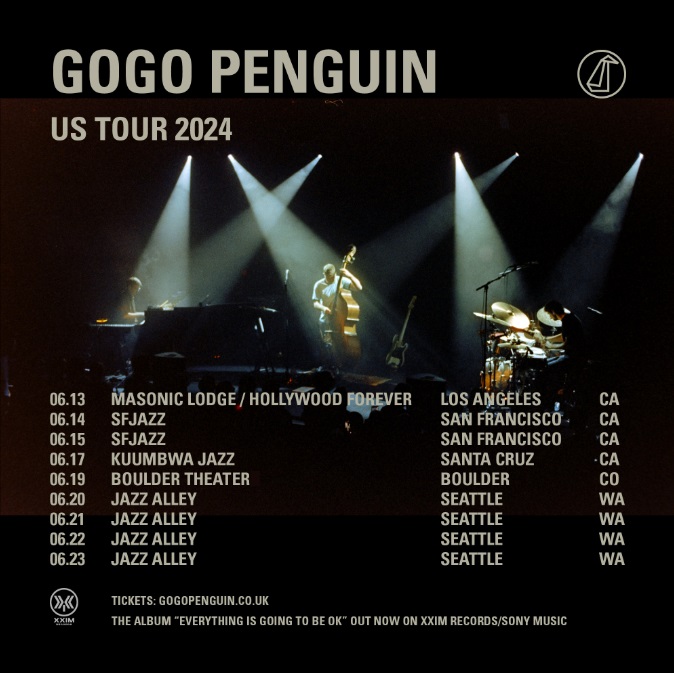 GoGo Penguin at Kuumbwa Jazz Center, Santa Cruz on Mon, Jun 17th, 2024 -  7:00 pm
