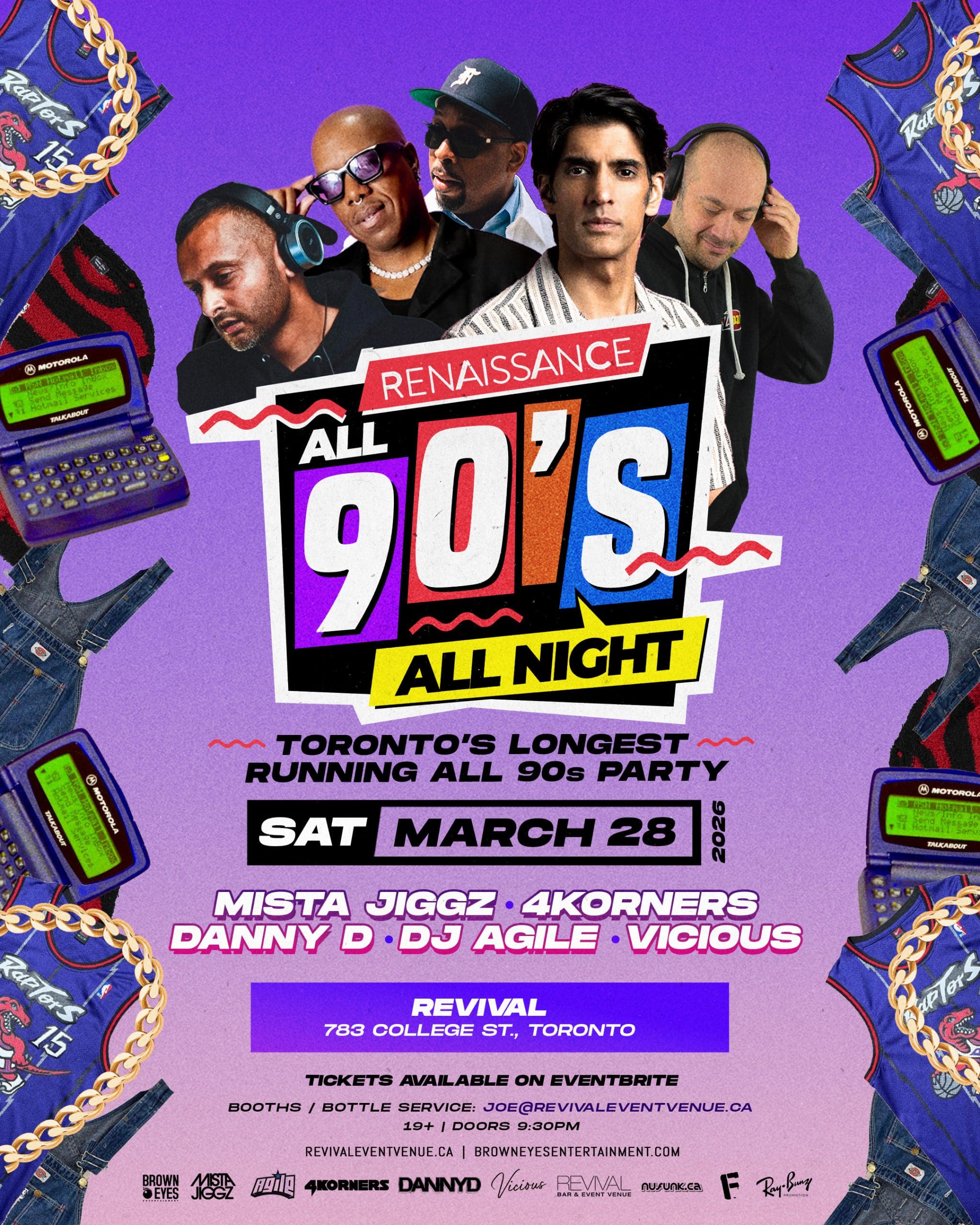 RENAISSANCE – ALL 90s w/DJ Danny D, 4Korners, Mista Jiggz, Agile, & Vicious