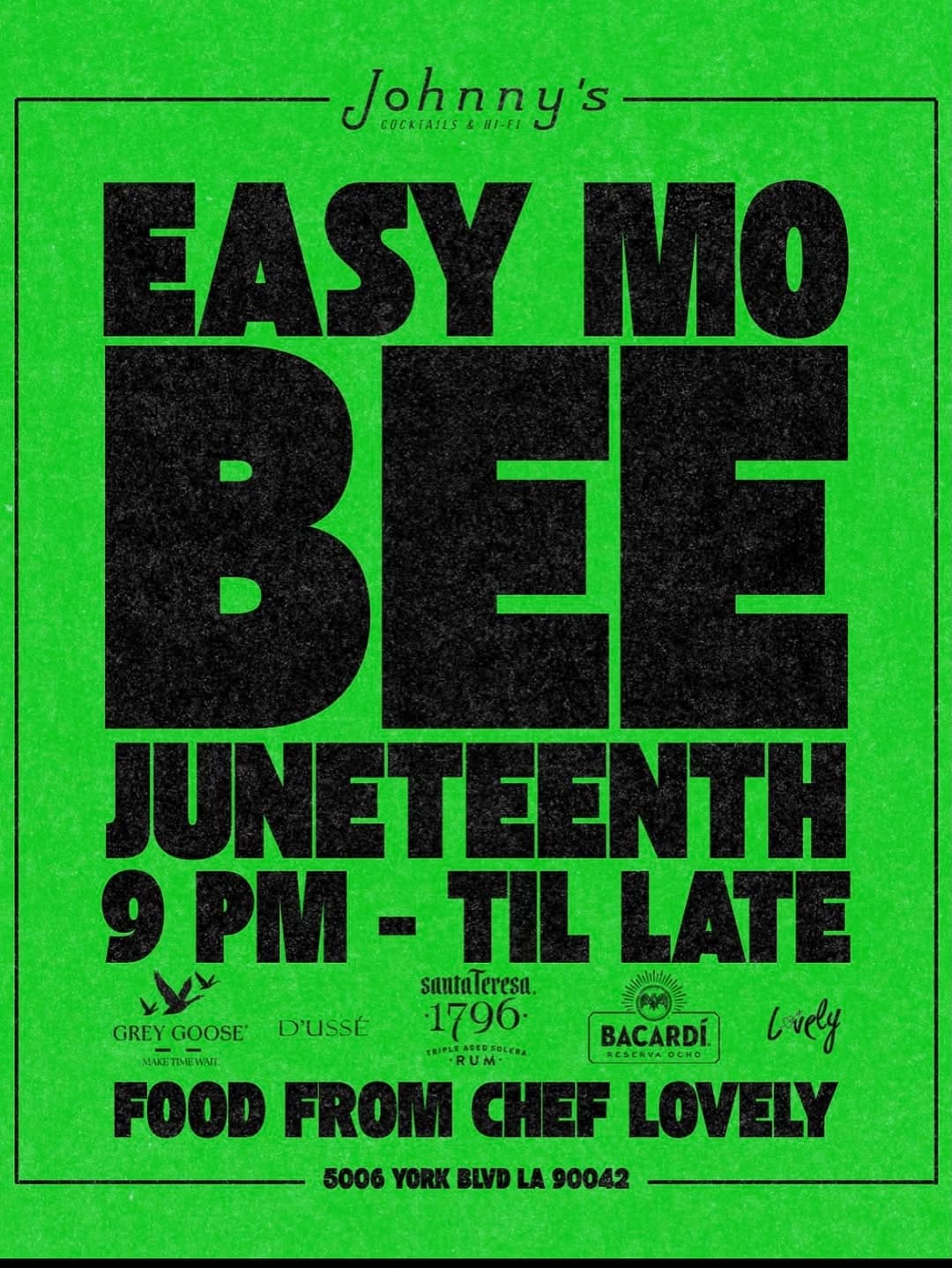 Easy Mo Bee | Juneteeth at Johnny's - Cocktails & Hi-Fi on Fri