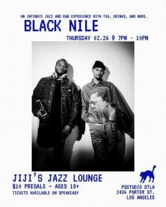JIJI’s Jazz Lounge: R&B and Tea ft. TÍDA, Black Nile & Bryan Baker