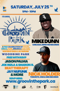 Saturday Day FREE Groovin’ in the Park Festival with Chicago House Legend Mike Dunn